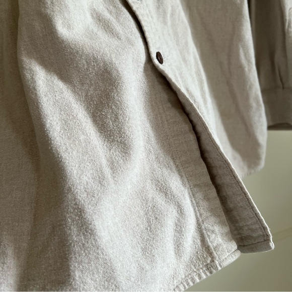 Vintage Cream Taupe Button Up Shacket Ruby Jacket Free People 2XL Tall St. Johns - Picture 4 of 7